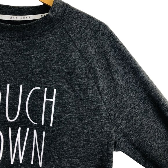Rae Dunn Women's Touch Down Sweatshirt Sz Small Gray Lightweight Soft Cozy Warm - Picture 5 of 7